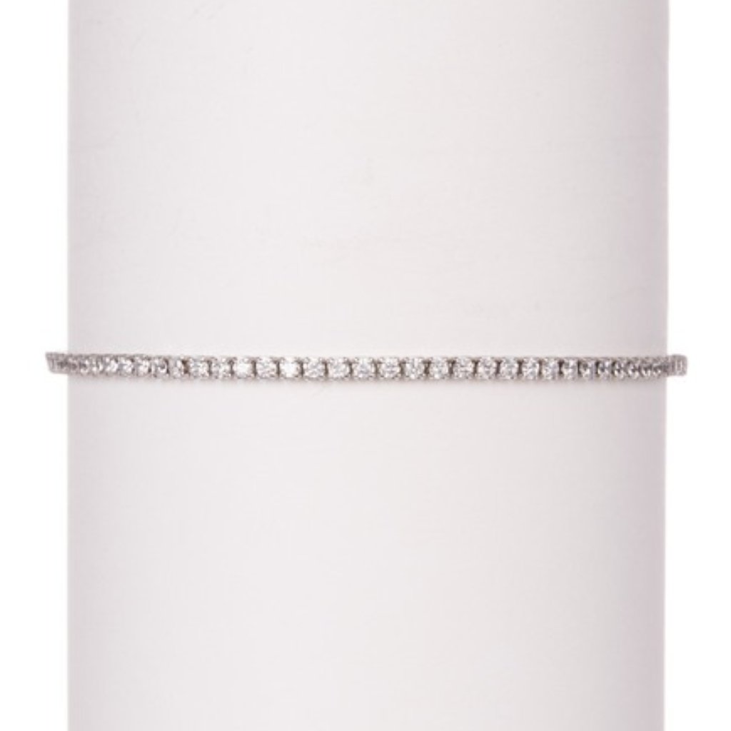 Savvy Cie Sterling Silver Cz Pull Tennis Bracelet